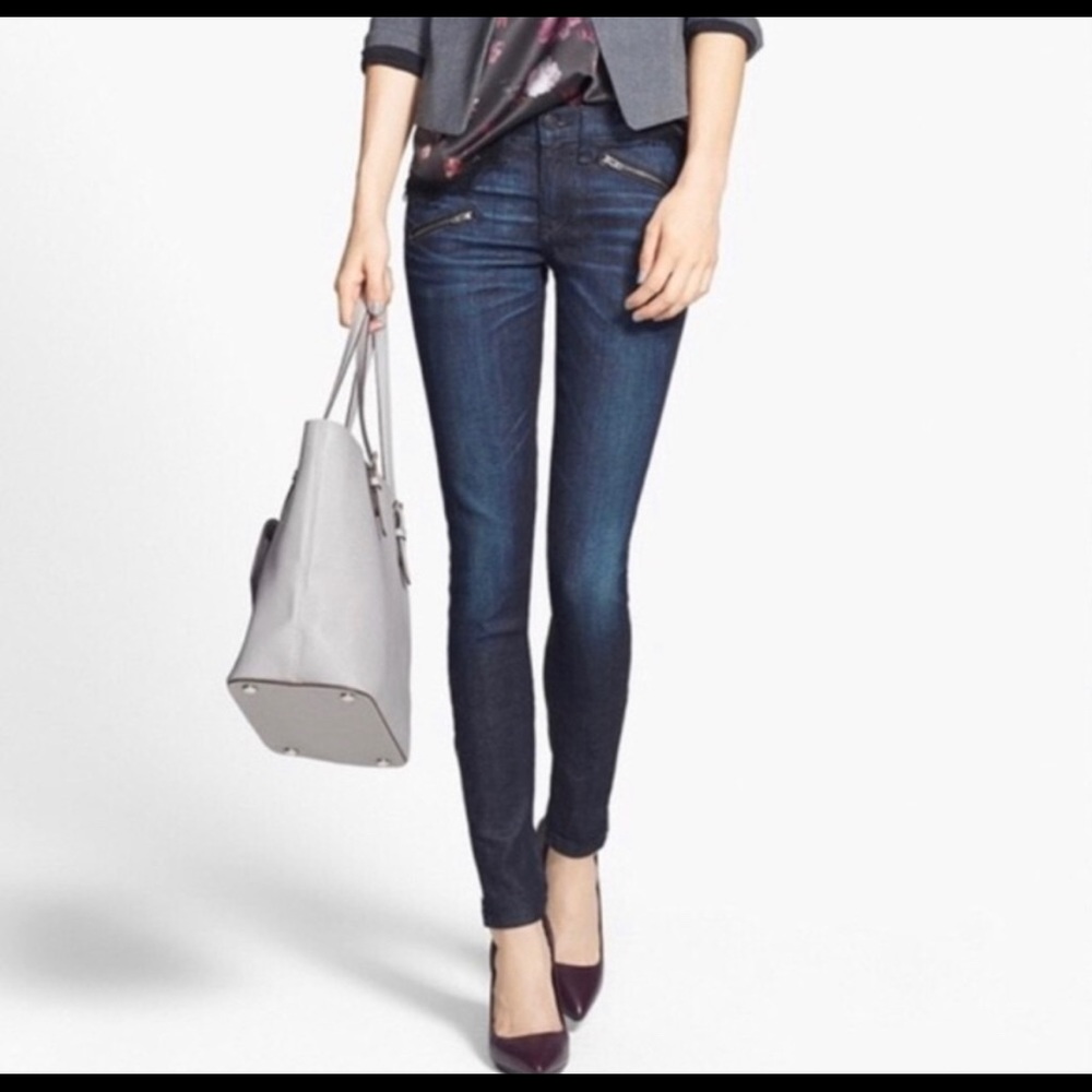 Rag & Bone Kensington zipper skinny jeans.